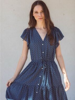 Trovata Birds of Paradise Kristi dress in Seaview Ditsy print size S